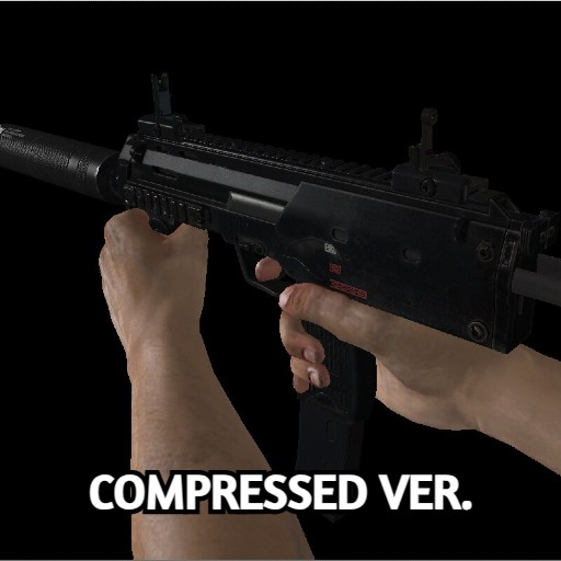 Hyper HK MP7A1 Black/Worn Suppressed (Silenced SMG) - Compressed Version