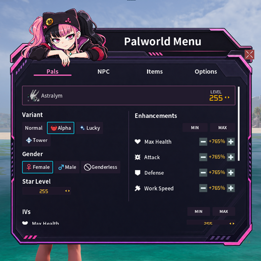Palworld Menu (Powerful Function Menu)