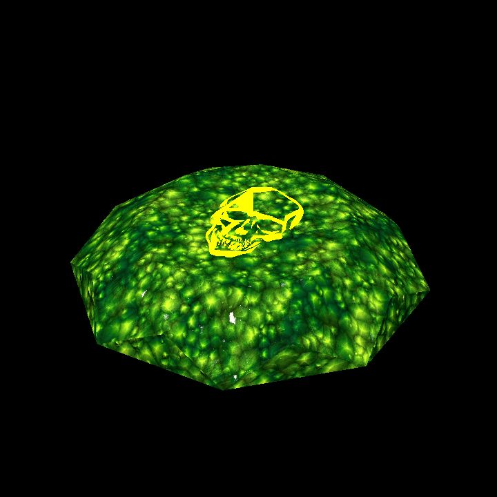 A glowing sigil stone B - skull