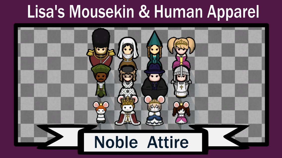 Lisa's Noble Apparel mod preview for RimWorld