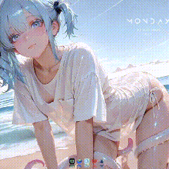 动态Dock栏 | 海边触手少女4K preview