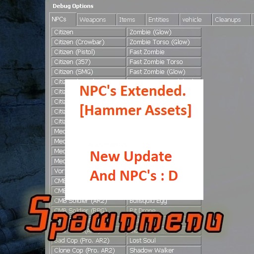 Spawnmenu NPC's Extended [Hammer Assets] (manual installation)