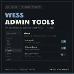 Wess Admin Tools – Project Zomboid Mod