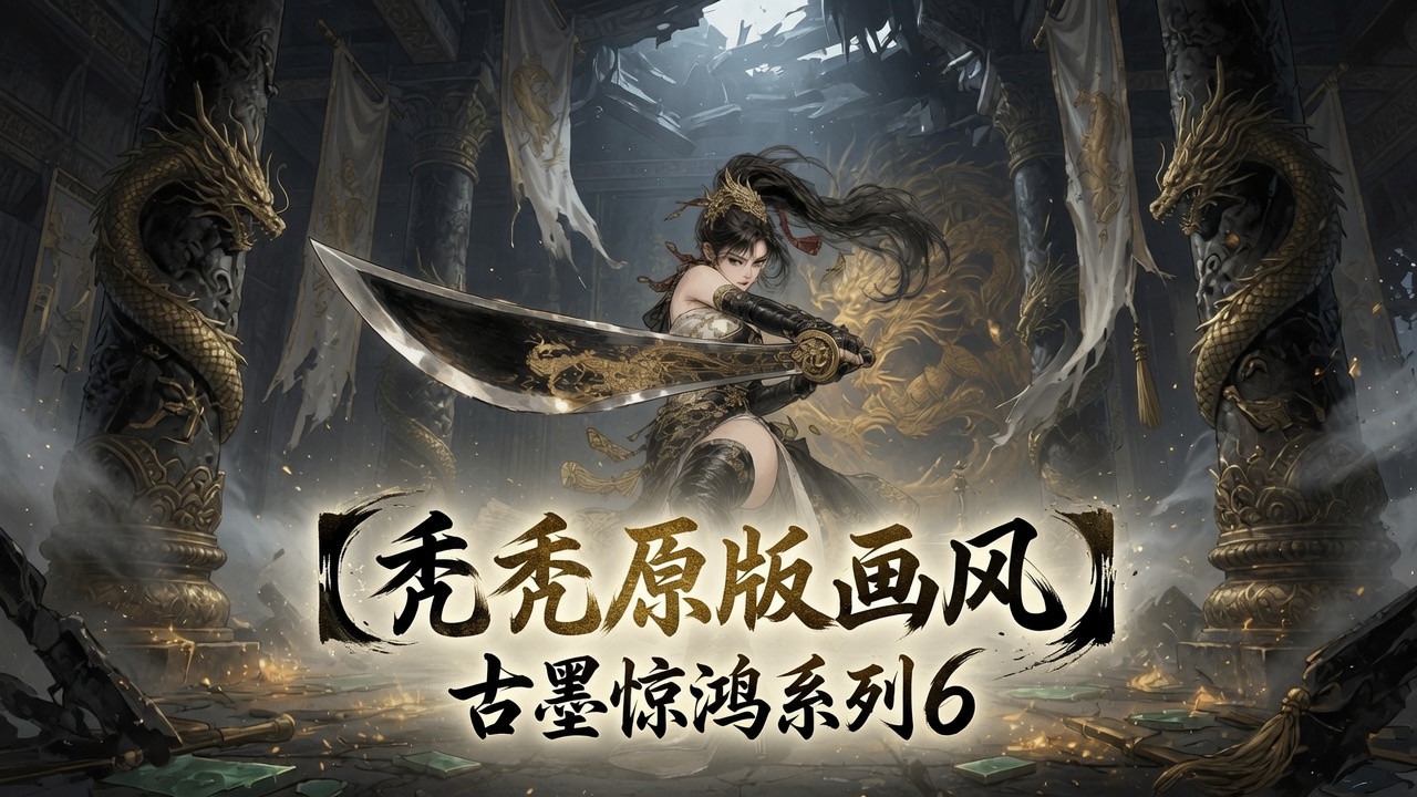 【秃秃原版画风】古墨惊鸿系列6（1*女立绘+NPC+独立战斗小人）