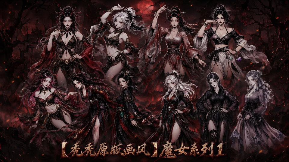【秃秃原版画风】魔女系列1（8*女立绘+NPC+战斗小人）