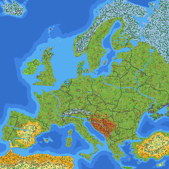 Europe with Borders (no towns)
