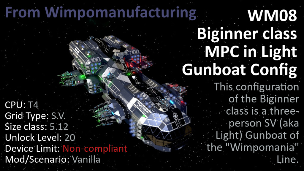 WM08 Biginner class in Light Gunboat config* preview