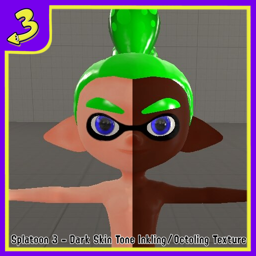 Splatoon 3 - Dark Skin Tone Inkling/Octoling Texture