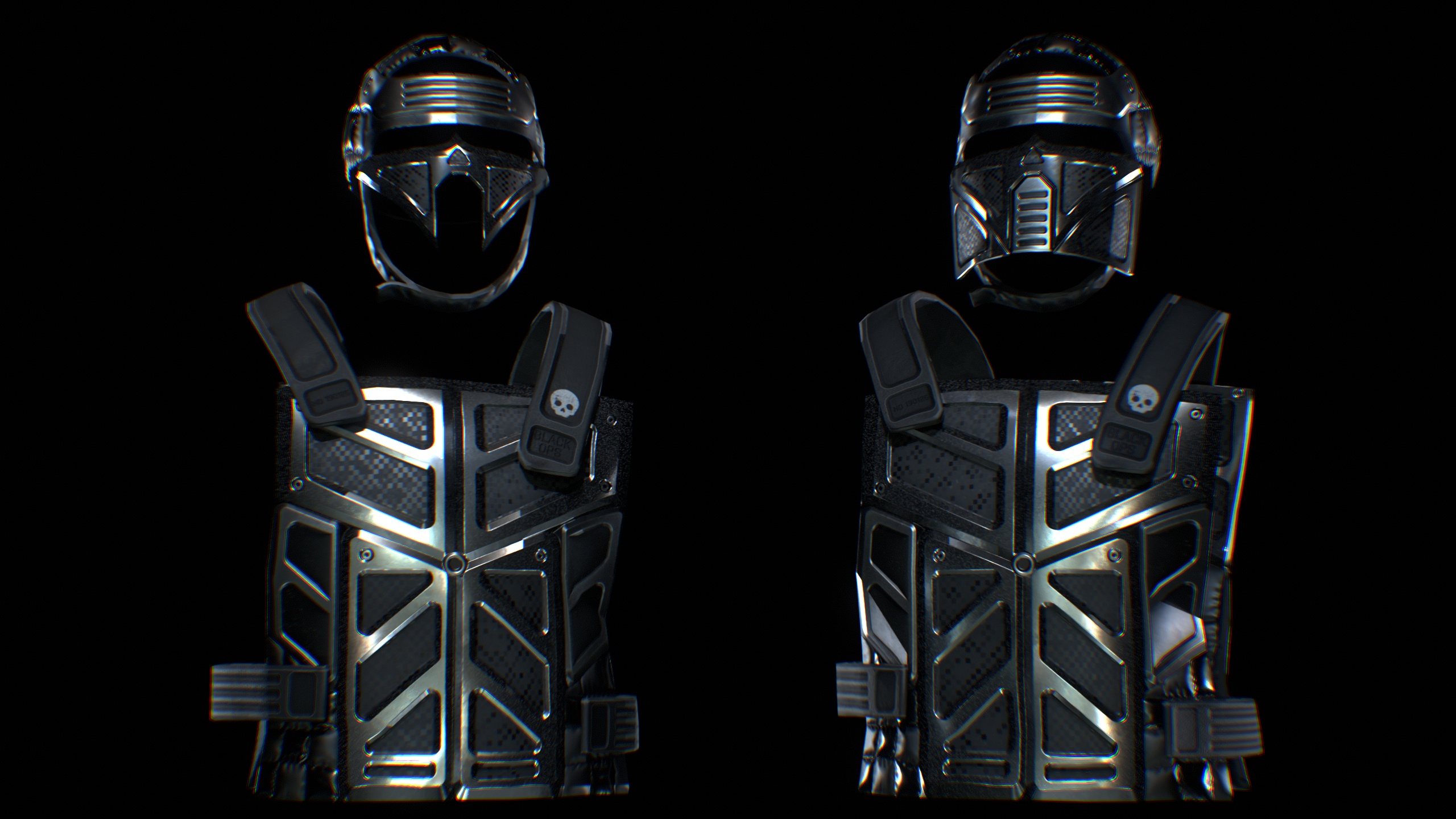 Black OPS Metal Chest Plate