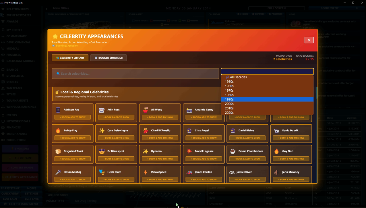 Celebrity Appearances Plugin