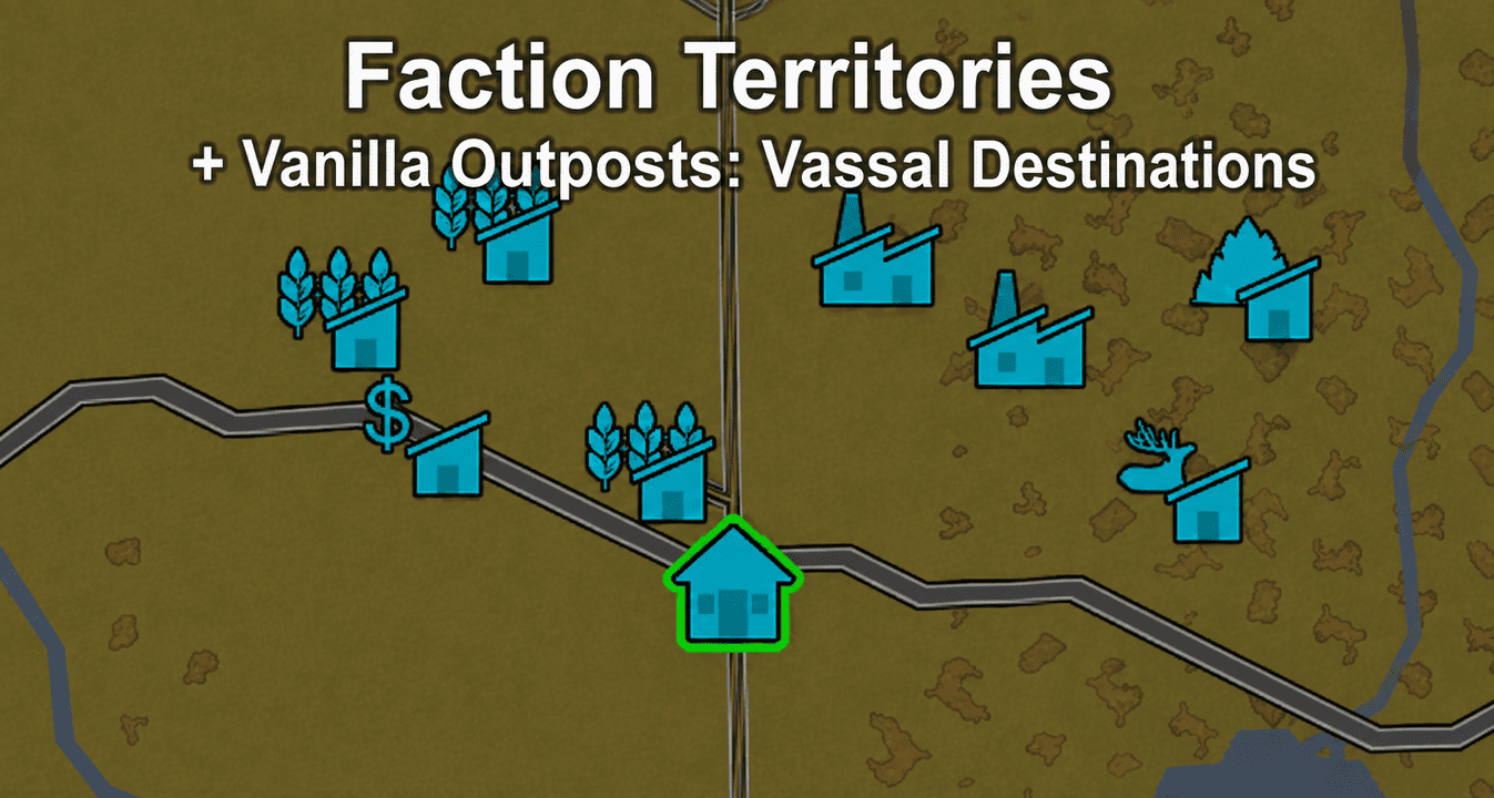 Faction Territories + Vanilla Outposts: Vassal Destinations