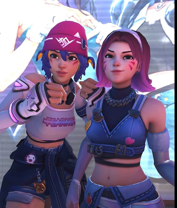 R-18 D.va x Kiriko (Overwatch) Loading screen 2
