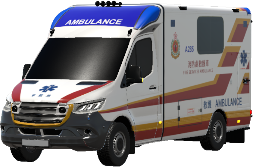 Hong Kong Fire Service Ambulance old White Version