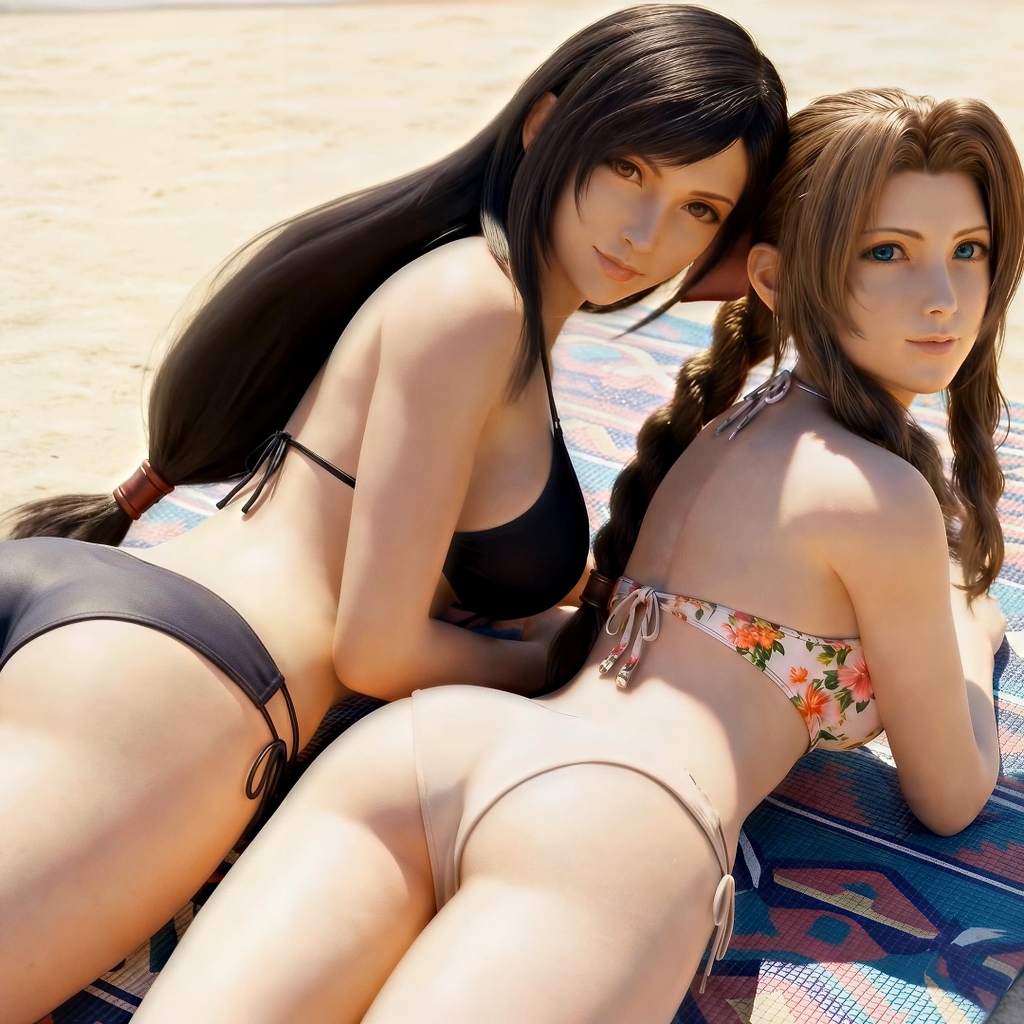 Final Fantasy VII TIFA Aerith  蒂法爱丽丝 日光浴 电脑动态壁纸 preview