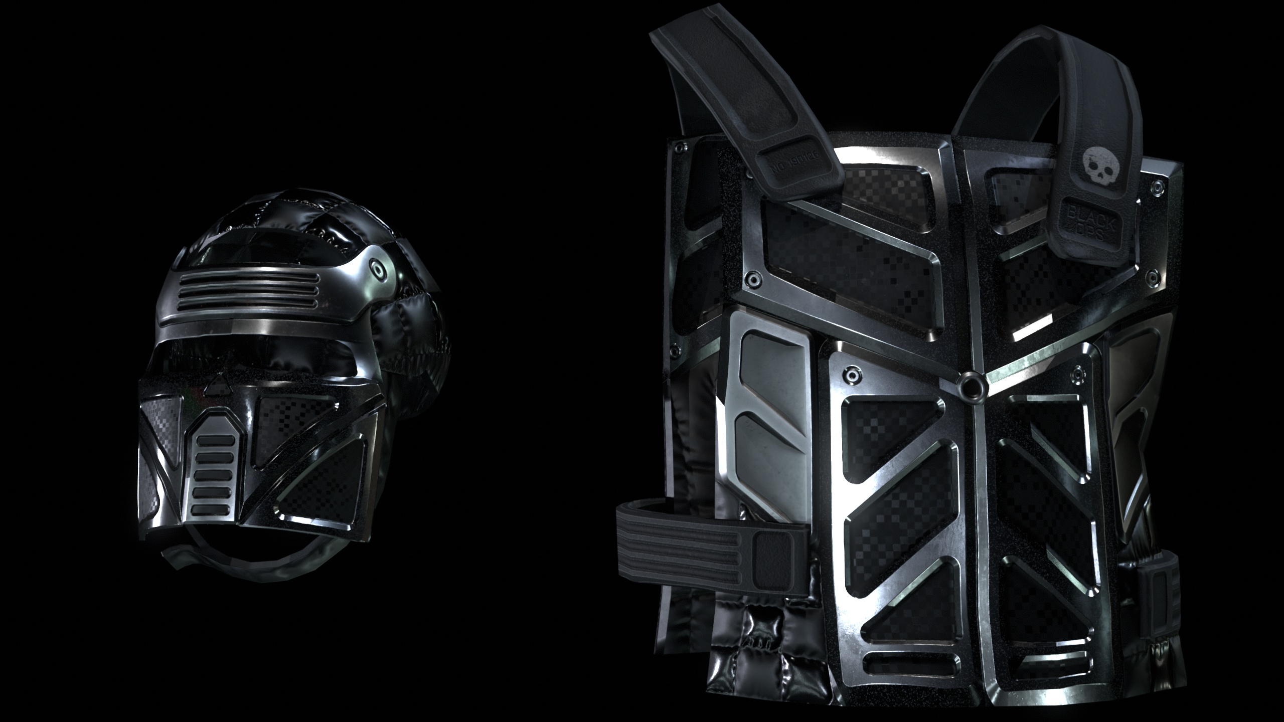 Black OPS Metal Facemask