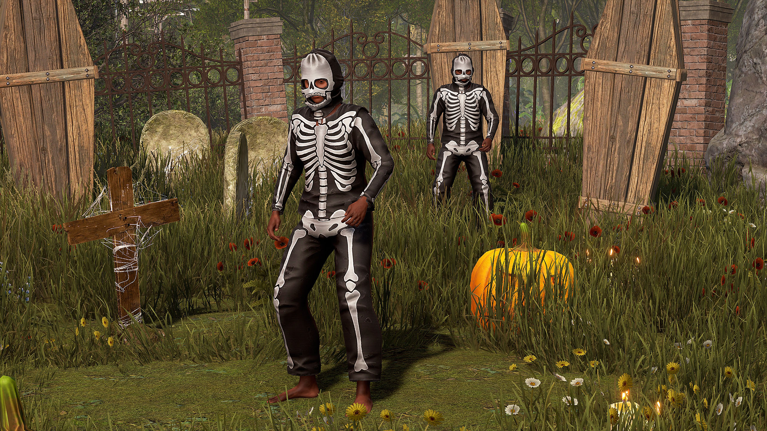 Skeleton Costume Burlap Shirt