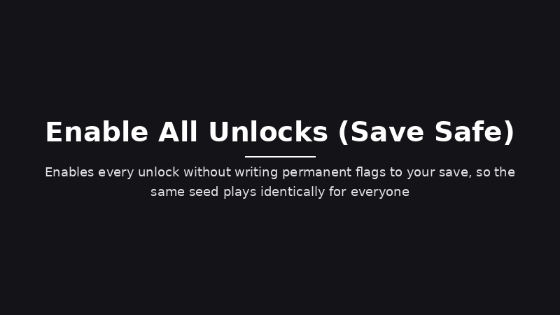Enable All Unlocks (Save Safe)
