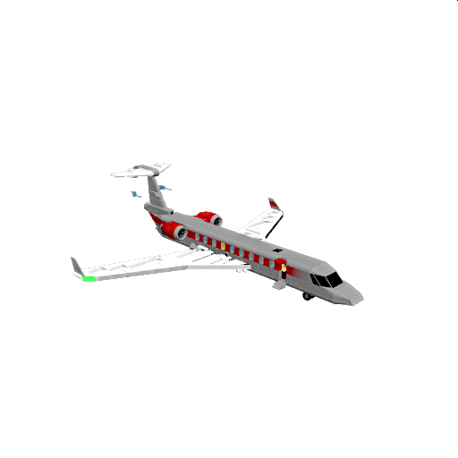 Gulfstream G280 Private Jet (Red) V4