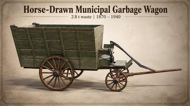 Horse-Drawn Municipal Garbage Wagon