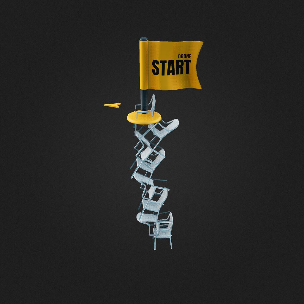 Chair Stack with Start flag