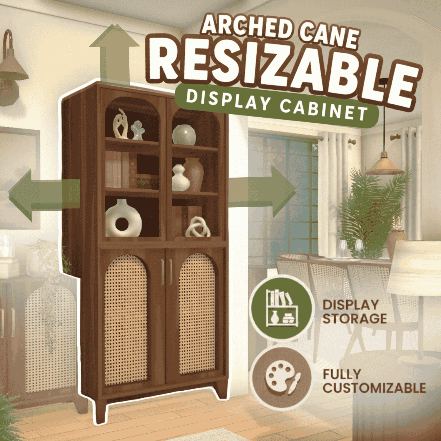 [tinypapa] Arched Cane Tall Cabinet