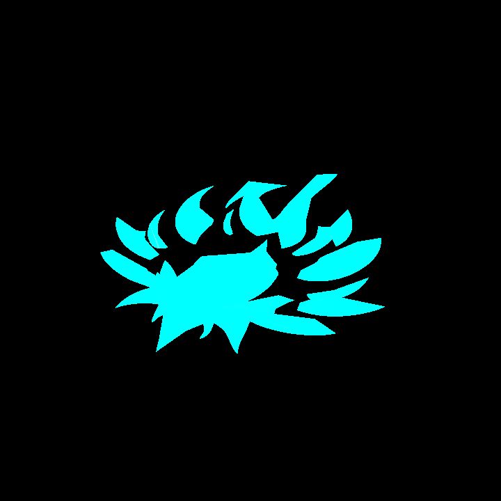 A glowing sigil - blue flame