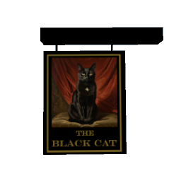 Hanging Pub Sign - The Black Cat
