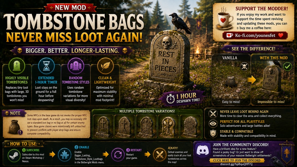 Tombstone Bags - Never Miss Loot Again