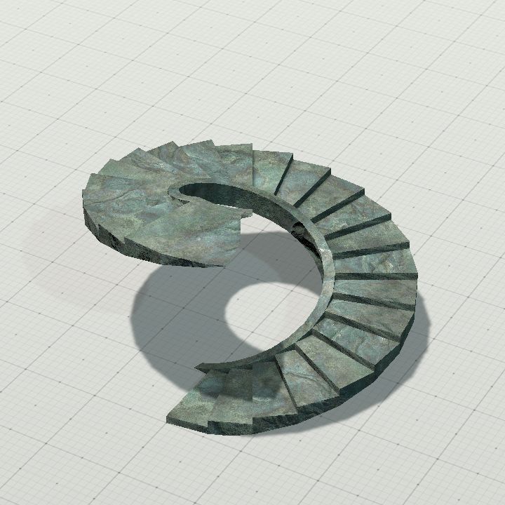 Round stone stairs 4x4 continuous