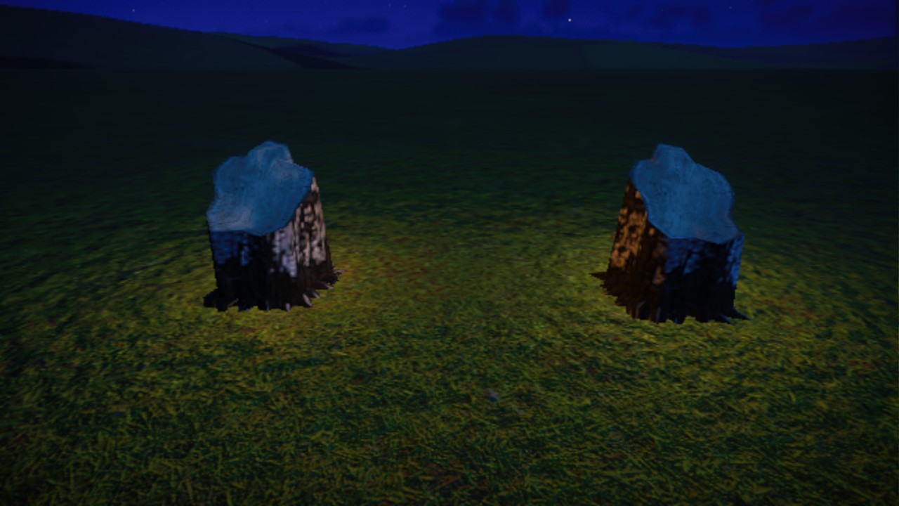 Troncos iluminados