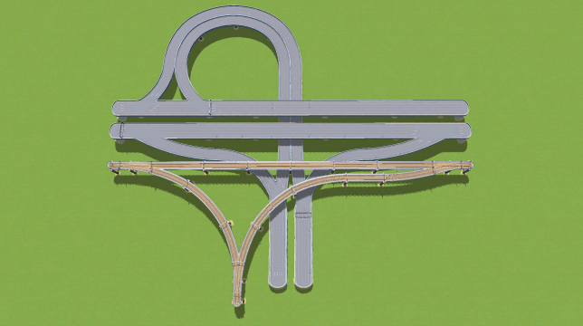 Road-Train Intersection, 3-way, ver4