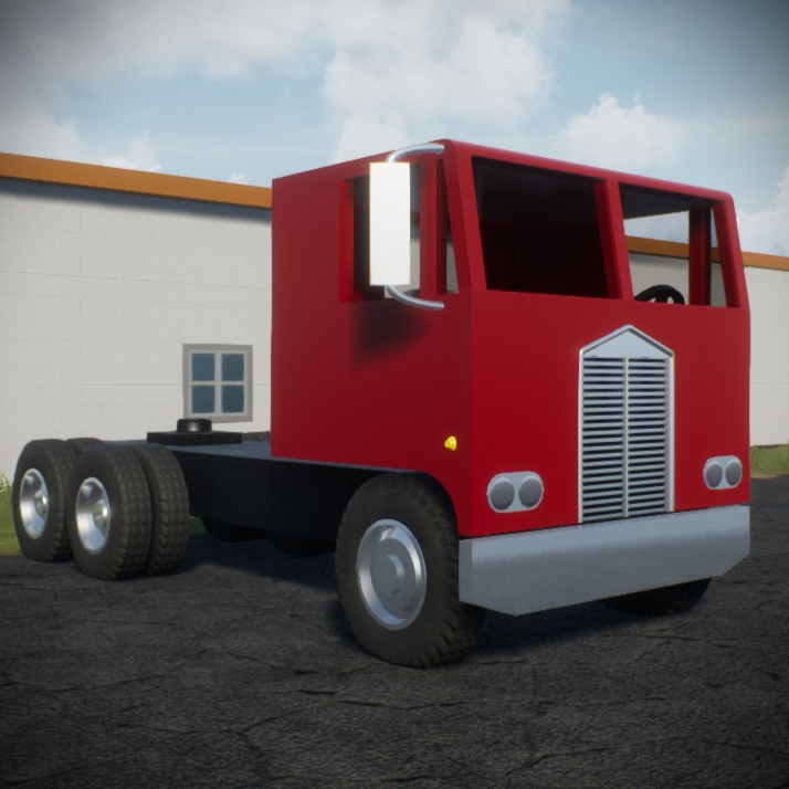 Low-Poly Cabover Semi Truck