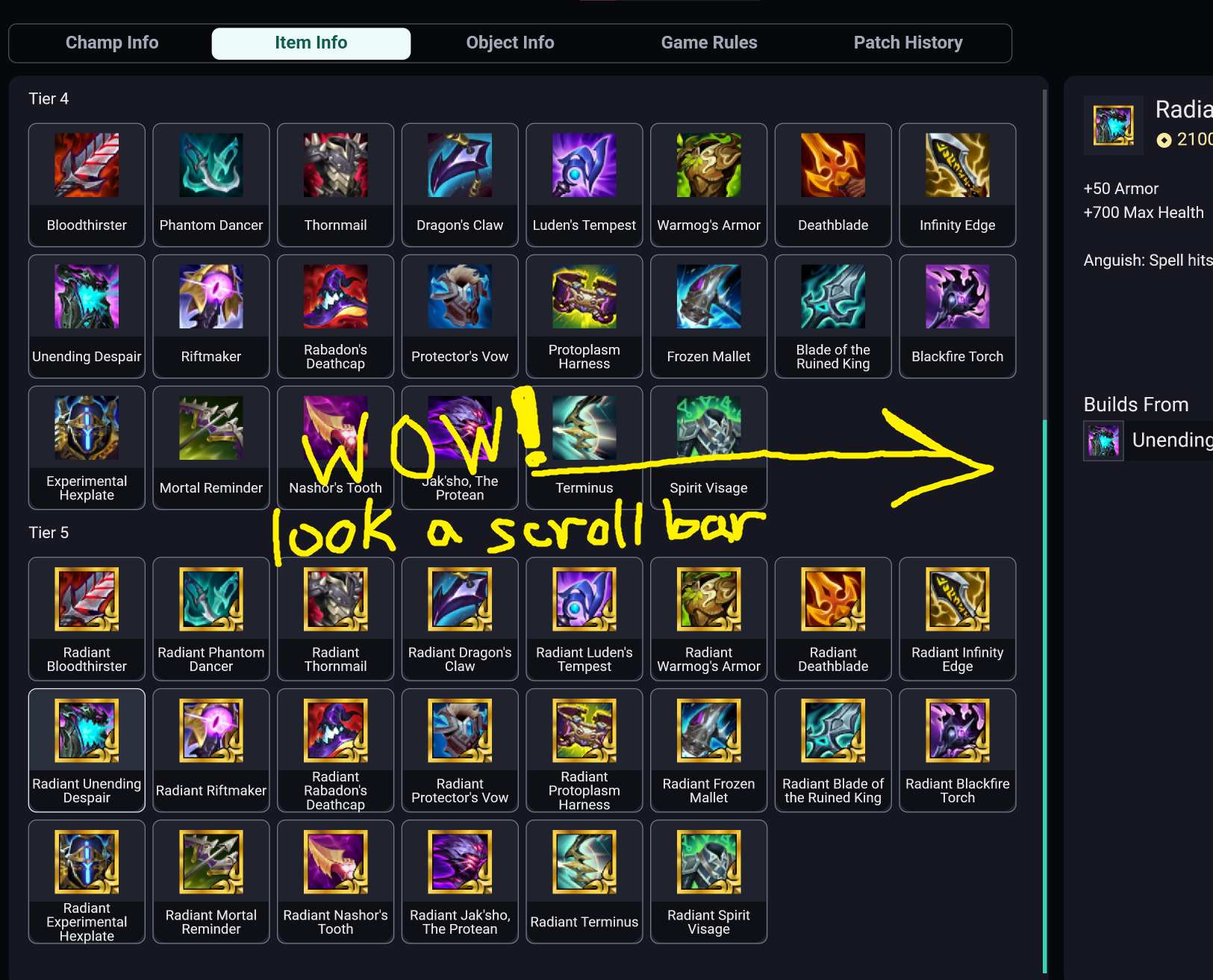 Item Scroller