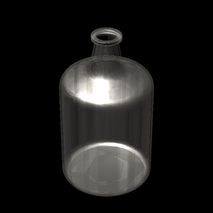 Empty glass jar 7 uncorked