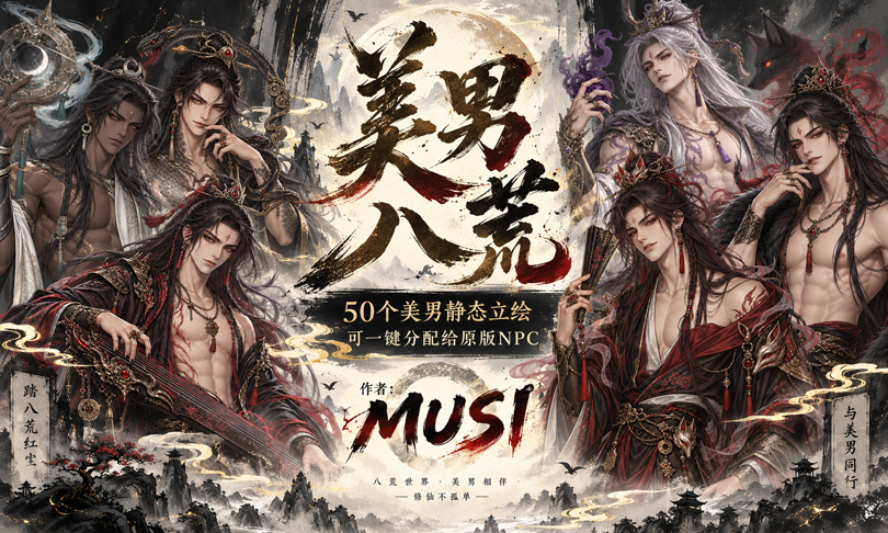 <color=red><size=24>【MUSI】</color><color=blue>美男八荒</size></color> preview
