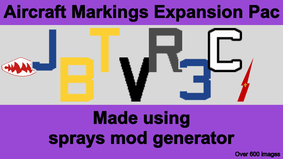 [SpraysAddon]Aircraft Markings Expansion Pack