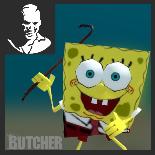 Spongebob over butcher