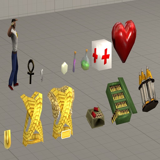 Serious Sam Items from "Seriously Retro: Karnak 1996" (Props)