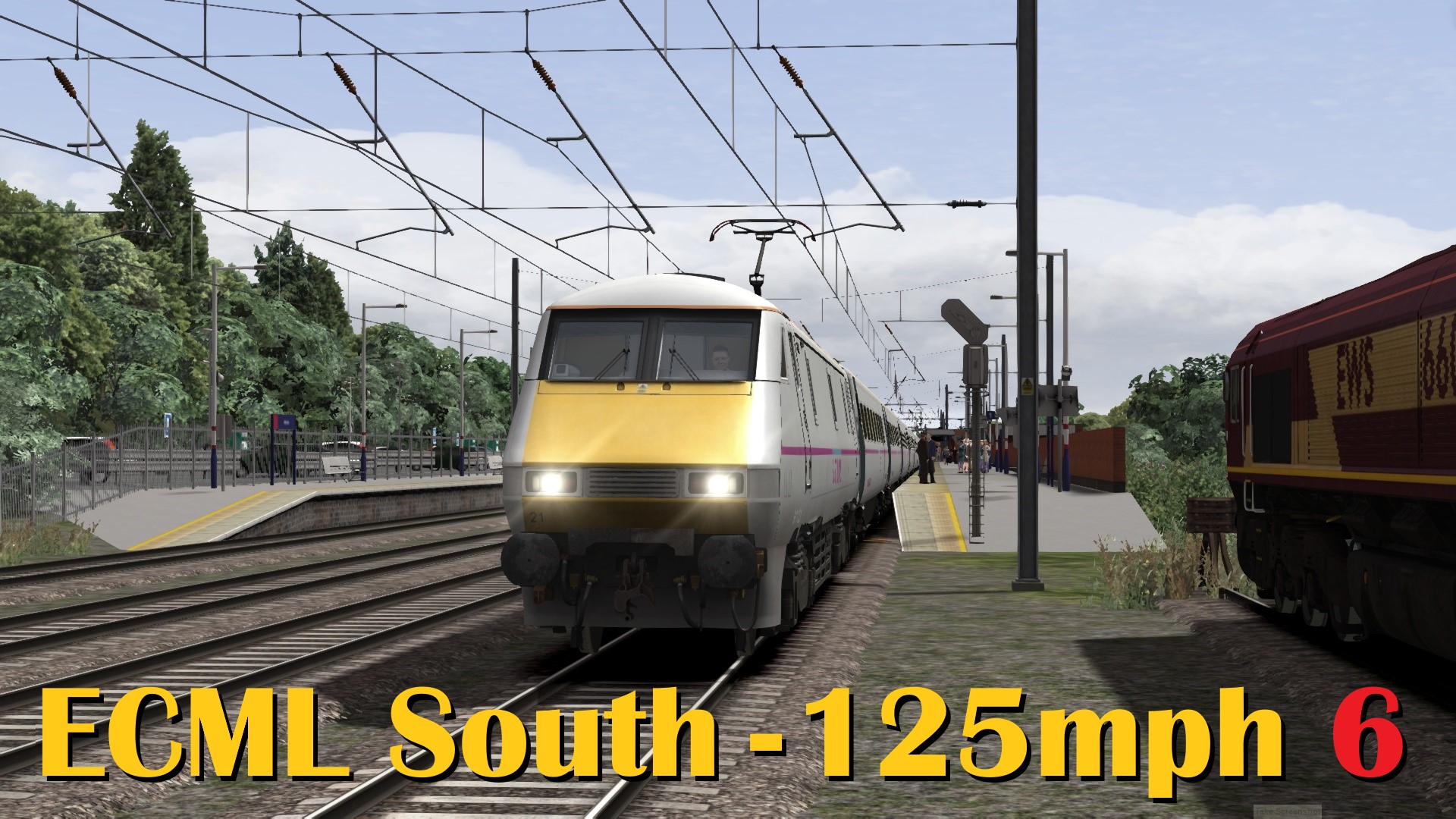 N.S1116 ECML South 125mph - Class 91 Hitchin to Kings Cross on a cloudy day!