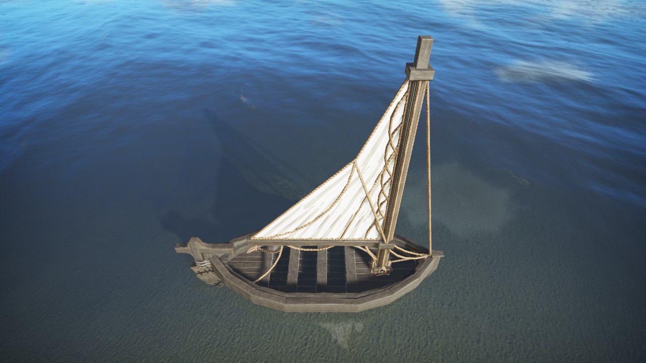 Wooden boat with sail deployed 4 /// Canot en bois à voile déployée 4
