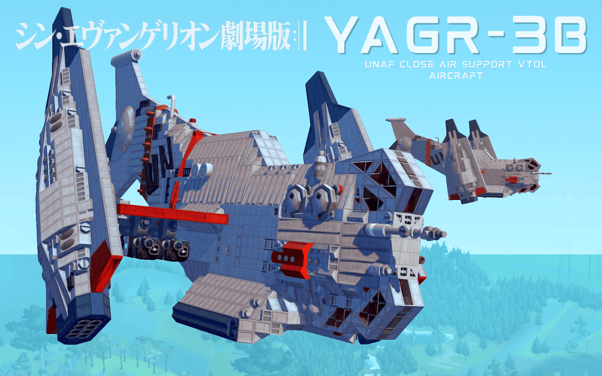 YAGR-3B UNAF VTOL Aircraft from Neon Genesis Evangelion [NO MODS]