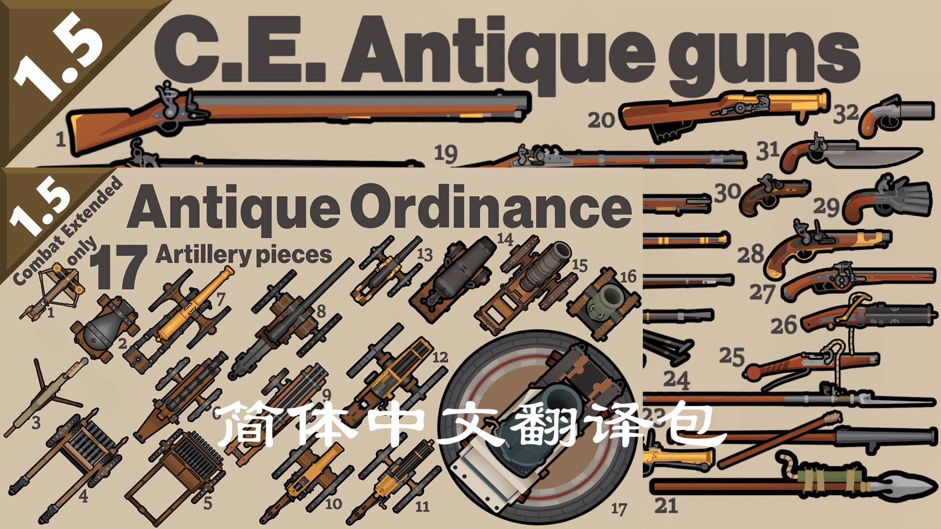 Local's CE Antiques I Plus Ordinance-CN Local's近代火枪与火炮简体中文汉化包