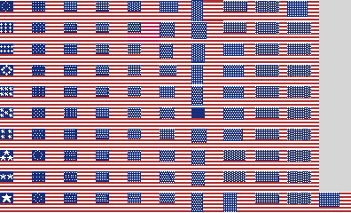 American flag with 1-100 stars