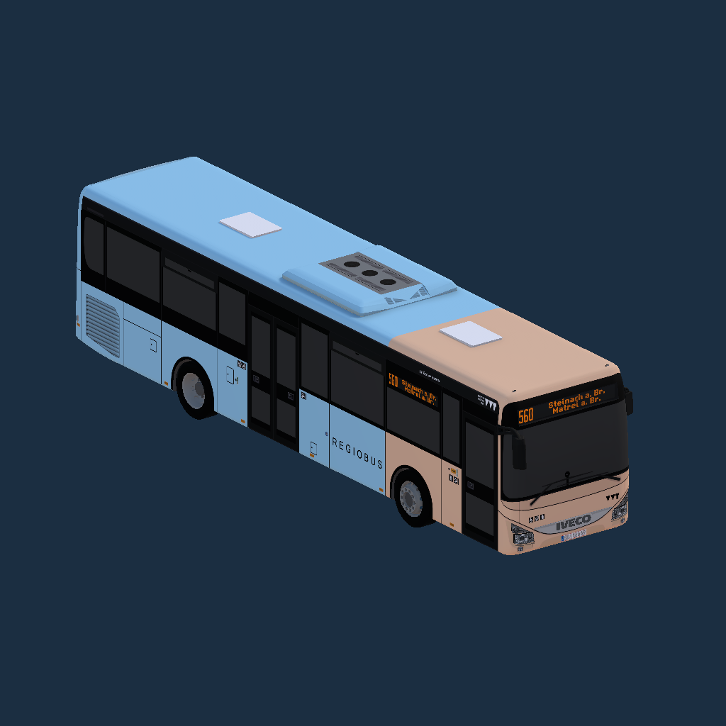 VVT Postbus - IVECO Crossway LE 12M - VVT Design 2023 - orange-blau (nah-fern)