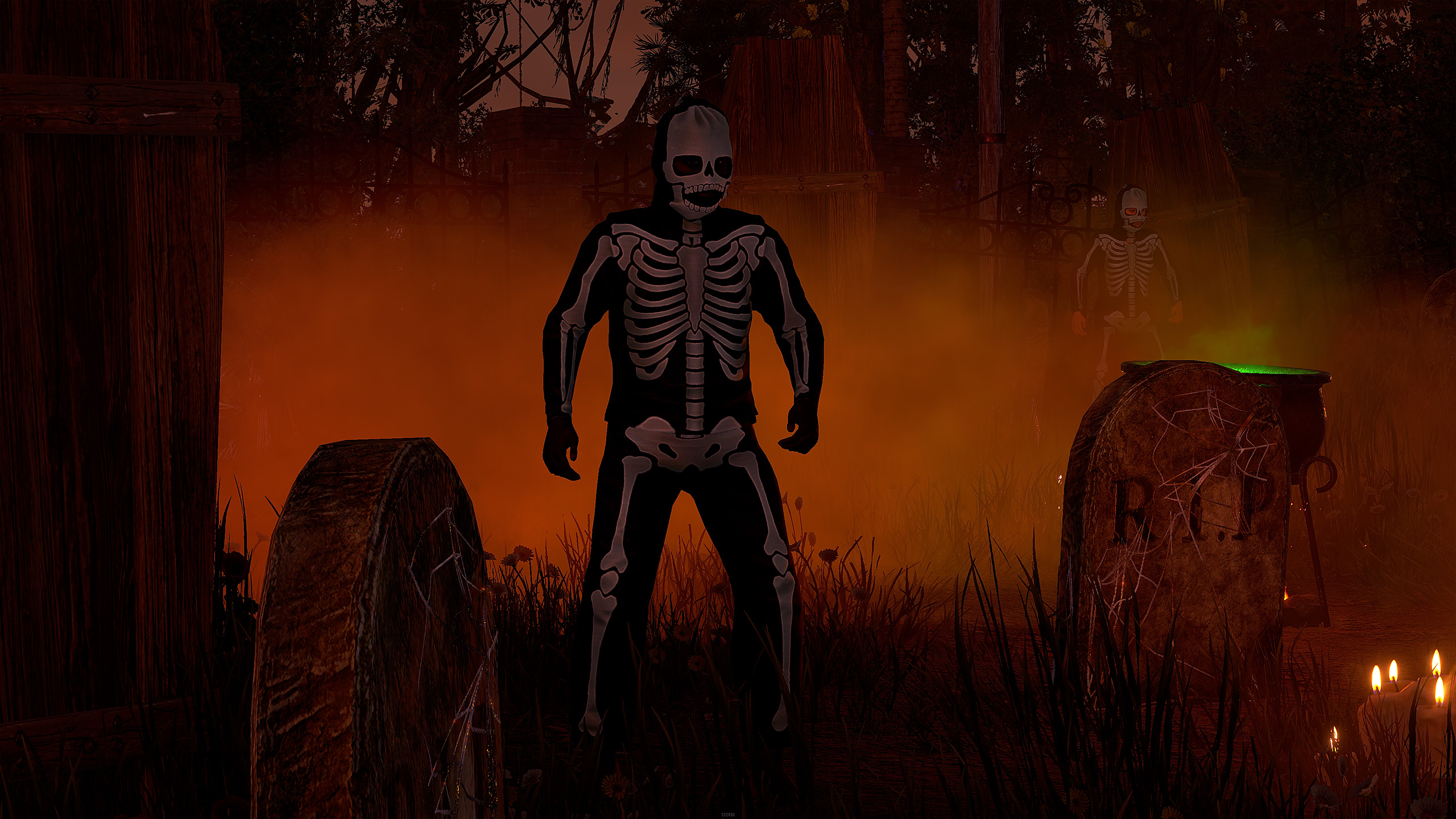 Skeleton Costume Burlap Shirt thumbnail 2