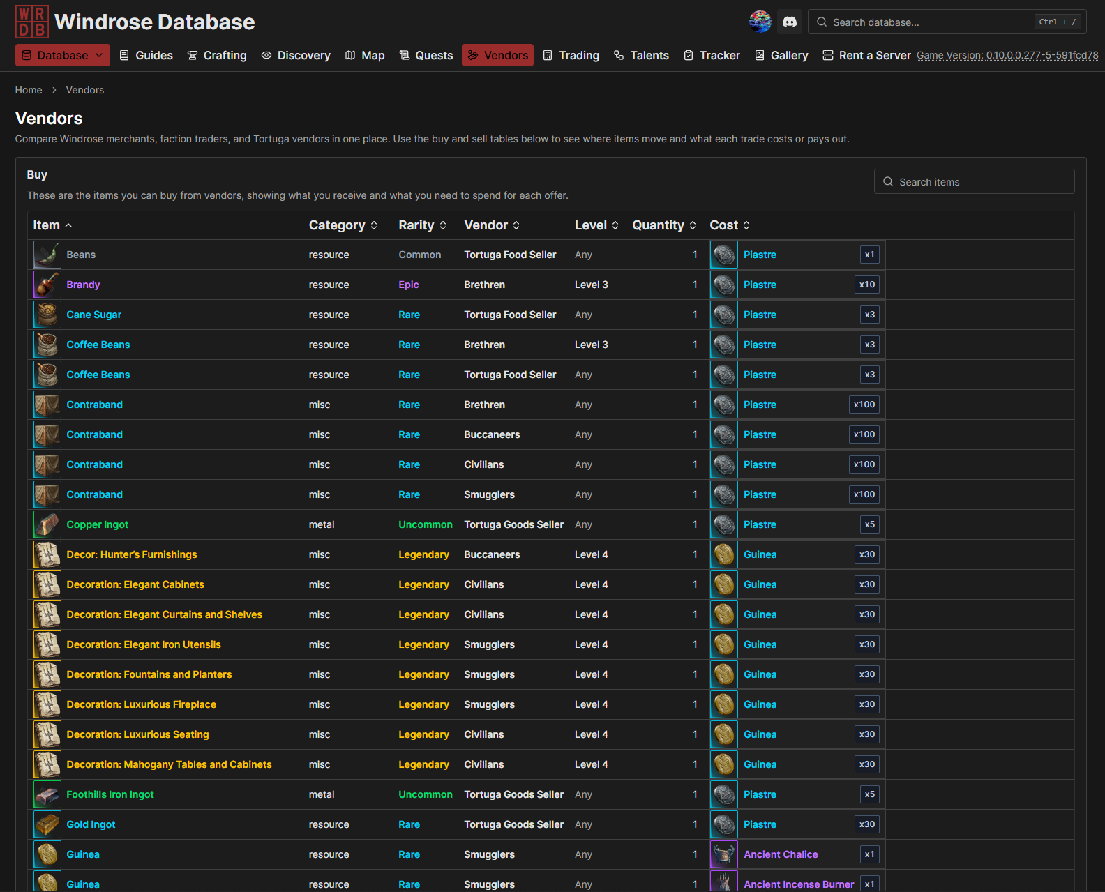 Steam Community :: Guide :: Windrose Database - Items, Buildings ...