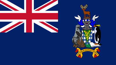 The flag of South Georgia-and-the South Sandwich Islands