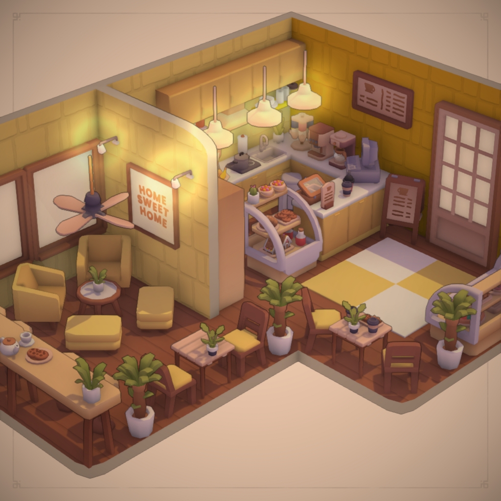 Yellow + Contemporary + Cafe