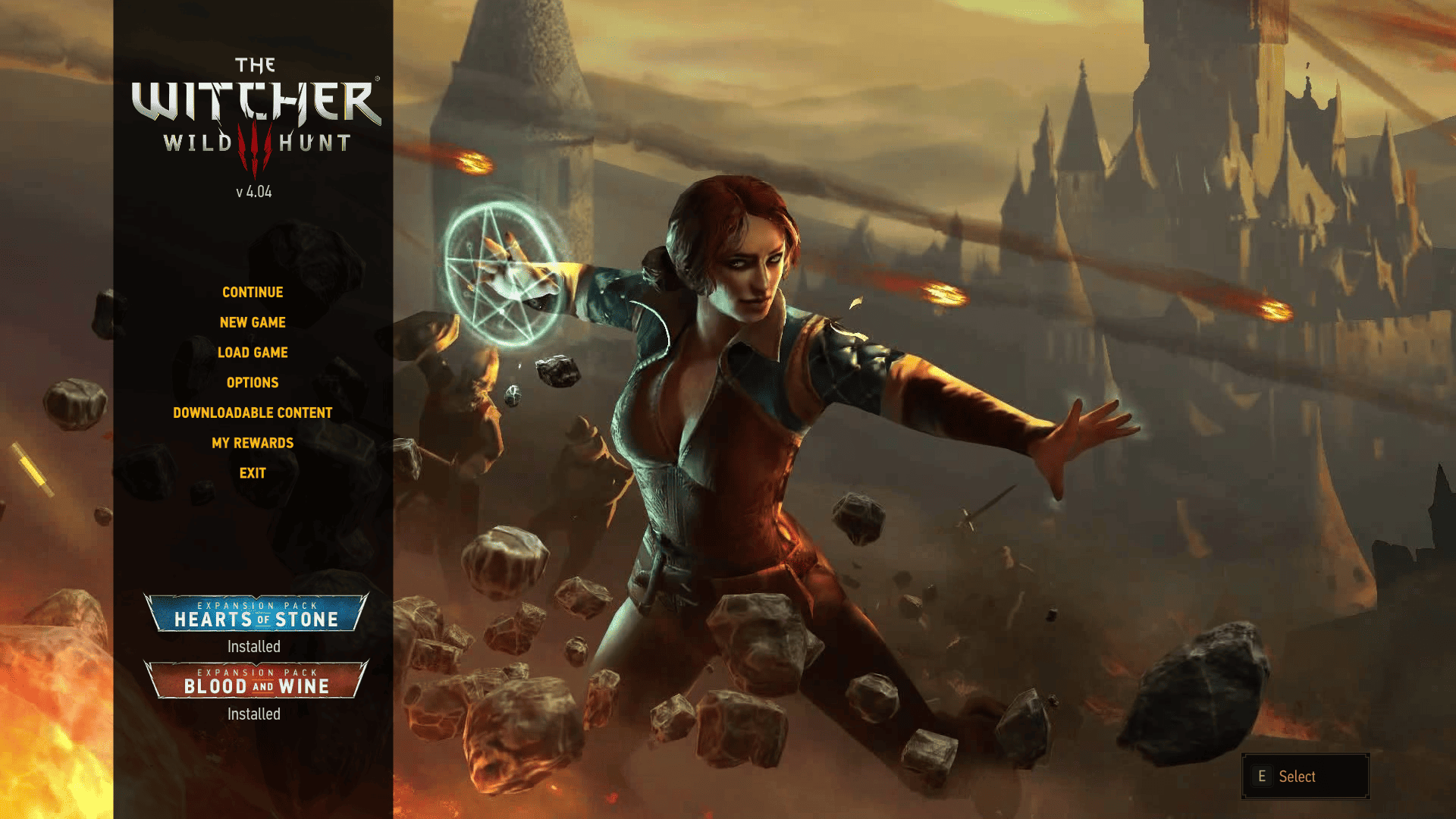 Triss Fourteenth of the Hill Main Menu