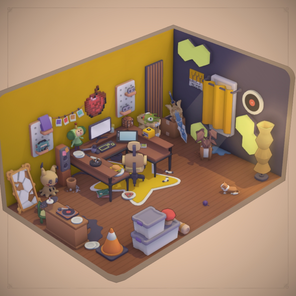 Yellow Messy Gaming Room